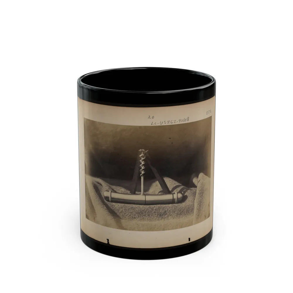 Expedients For Crossing Streams, Pocket Auger Used To Construct The Frames Of The Blanket Boats (U.S. Civil War) Black Coffee Mug-11oz-Go Mug Yourself