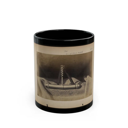 Expedients For Crossing Streams, Pocket Auger Used To Construct The Frames Of The Blanket Boats (U.S. Civil War) Black Coffee Mug-11oz-Go Mug Yourself