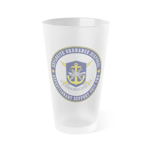 Explosive Ordnance Disposal Unit Two (U.S. Navy) Frosted Pint Glass 16oz-Go Mug Yourself