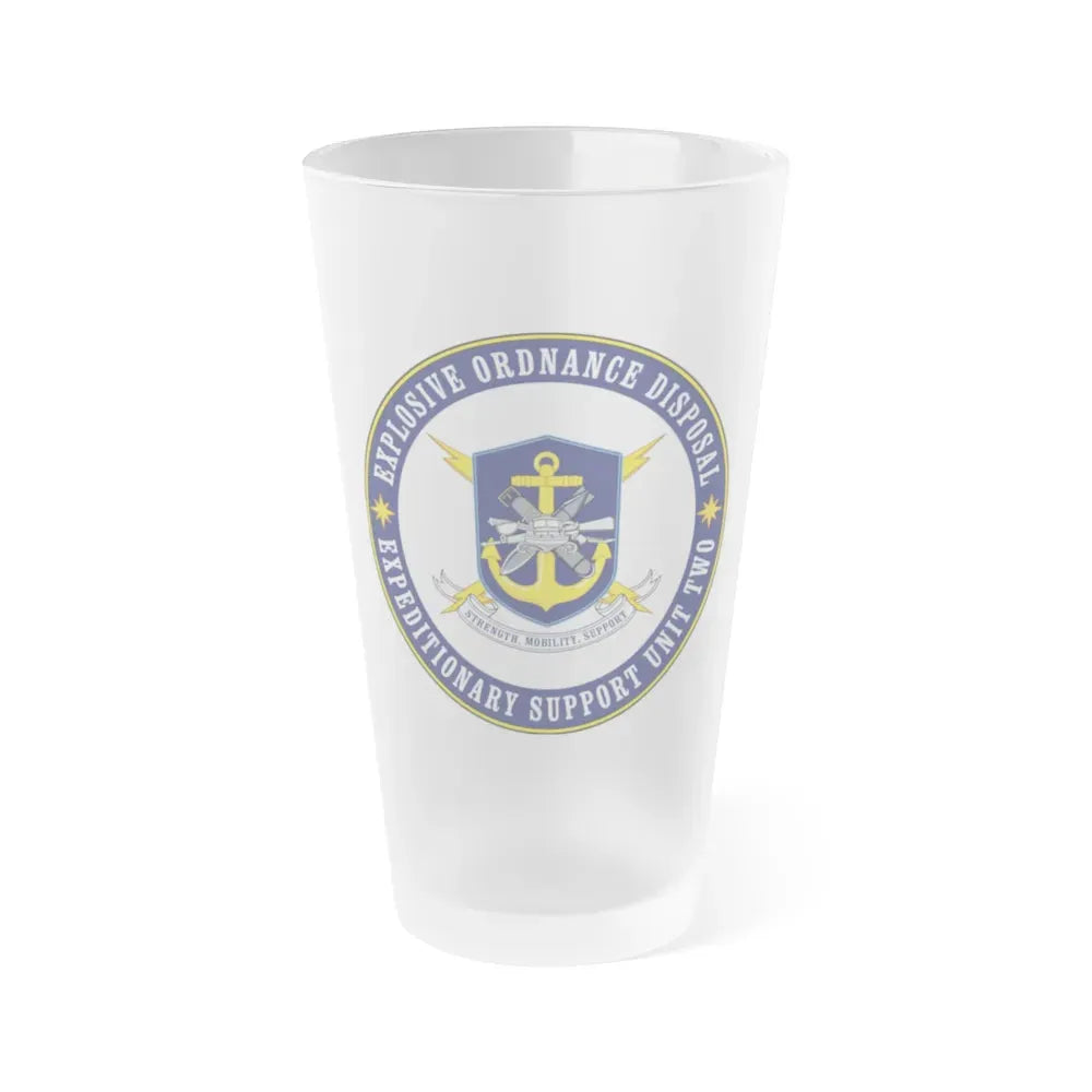 Explosive Ordnance Disposal Unit Two (U.S. Navy) Frosted Pint Glass 16oz Default Title - Go Mug Yourself