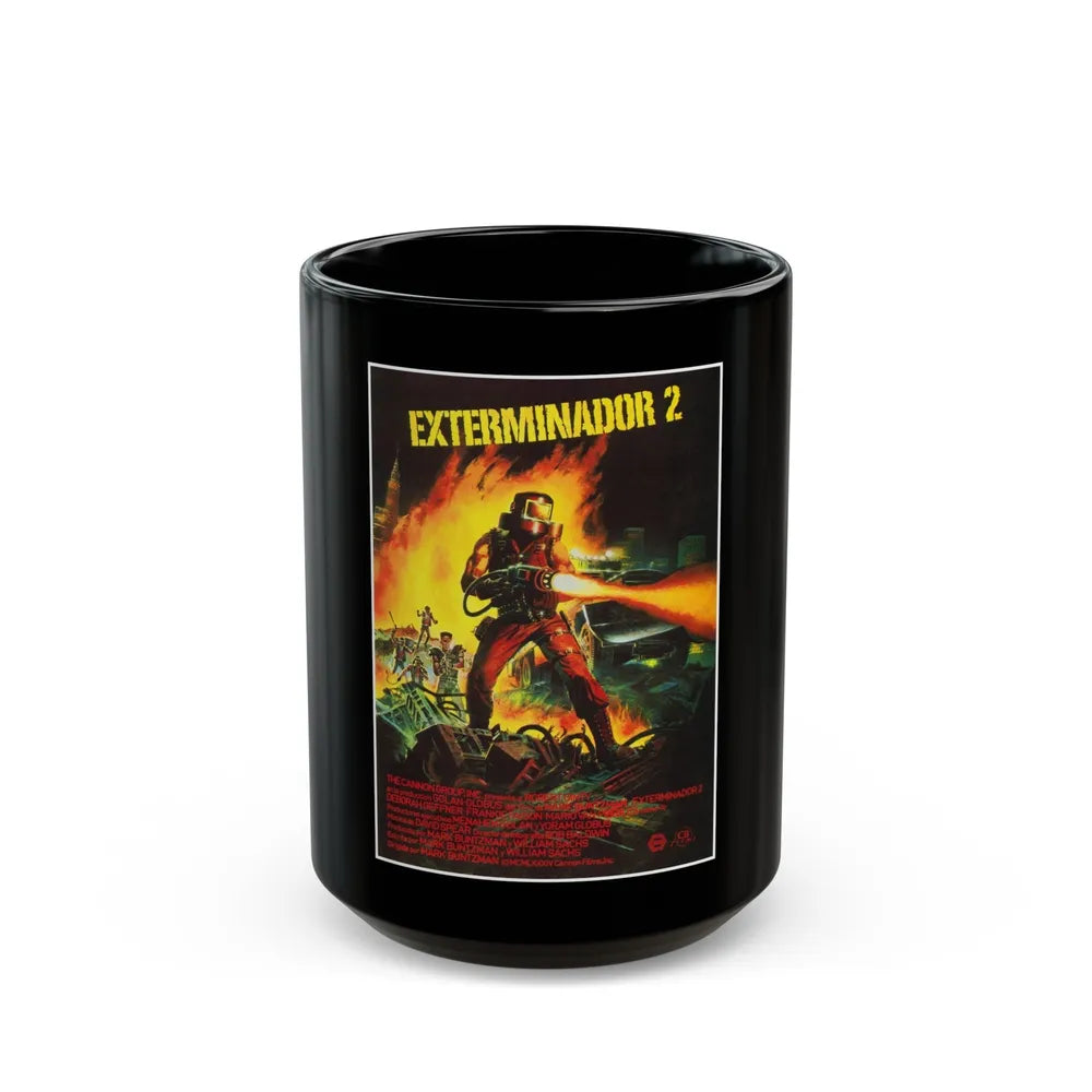 EXTERMINATOR 2 1984 Movie Poster - Black Coffee Mug-15oz-Go Mug Yourself