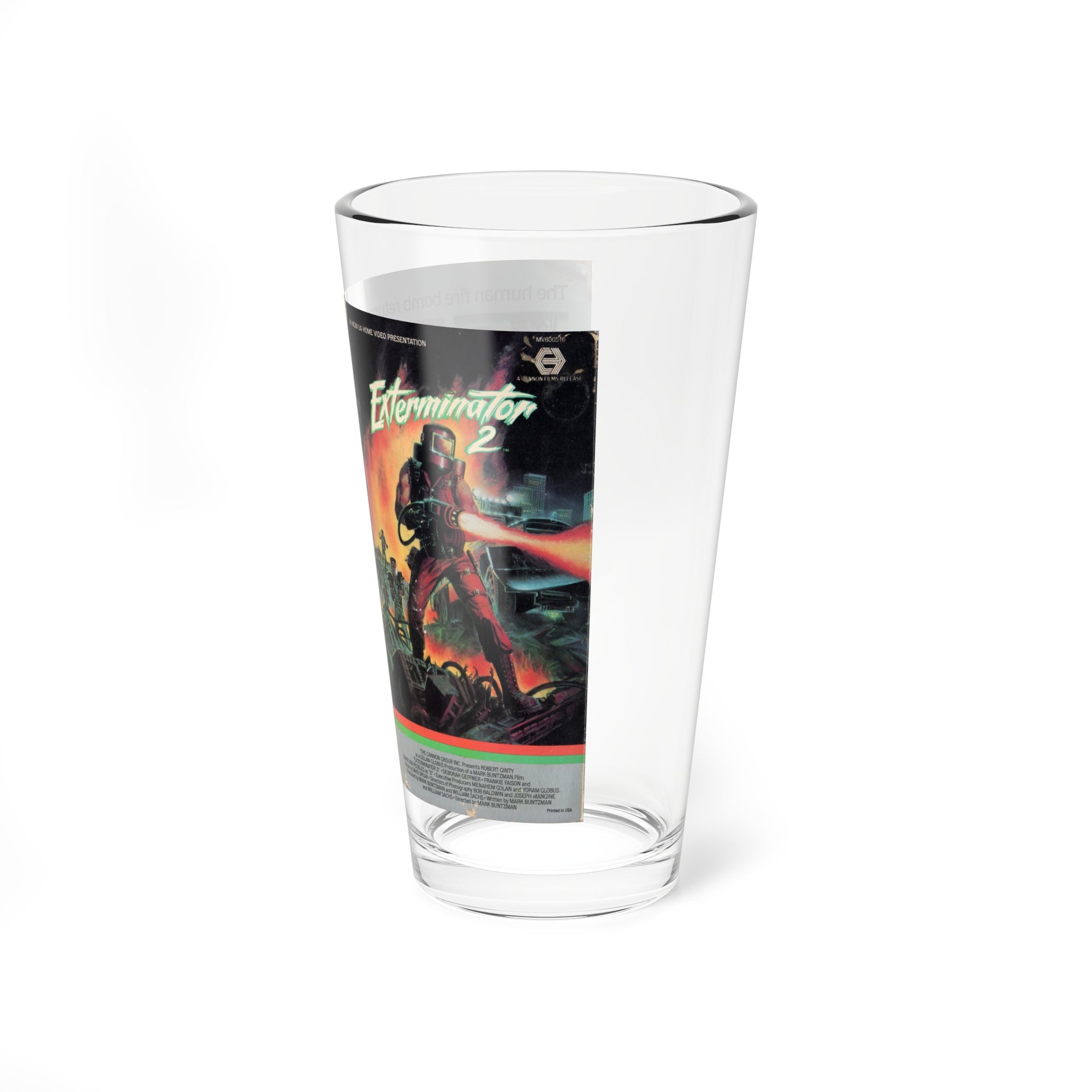 EXTERMINATOR 2 (VHS COVER) Pint Glass 16oz-Go Mug Yourself