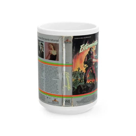 EXTERMINATOR 2 (VHS COVER) - White Coffee Mug 15oz - Go Mug Yourself