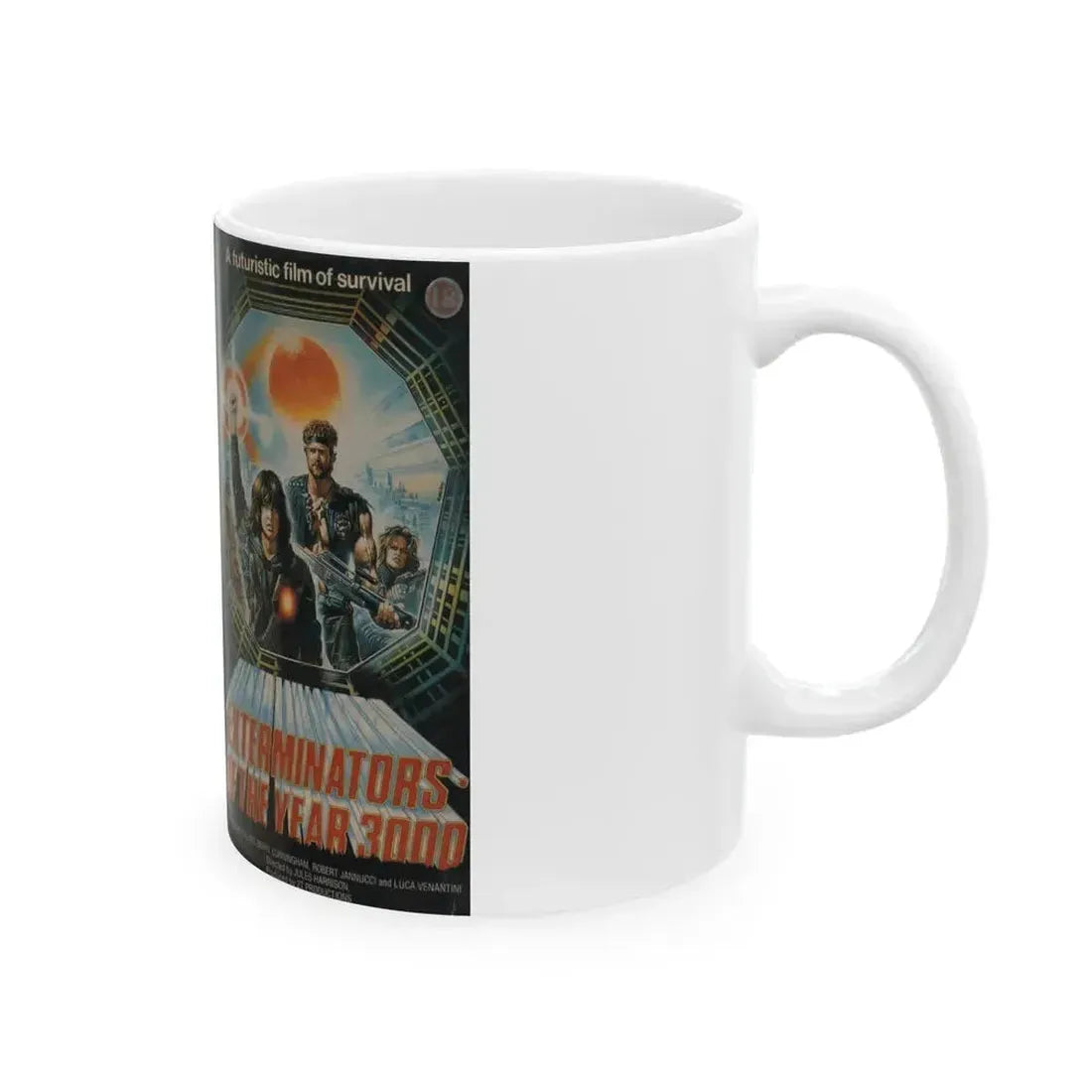 EXTERMINATORS OF THE YEAR 3000 (VHS COVER) - White Coffee Mug - Go Mug Yourself