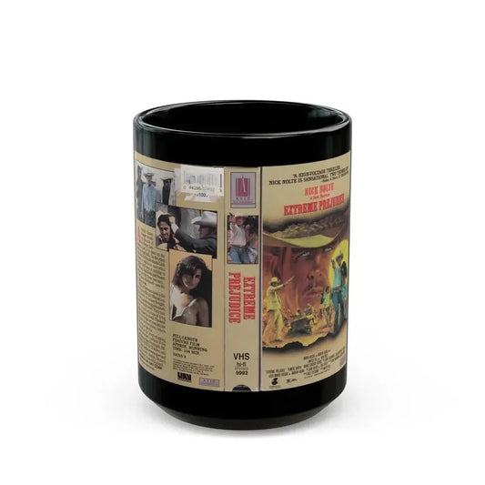 EXTREME PREJUDICE NICK NOLTE (VHS COVER) - Black Coffee Mug 15oz - Go Mug Yourself