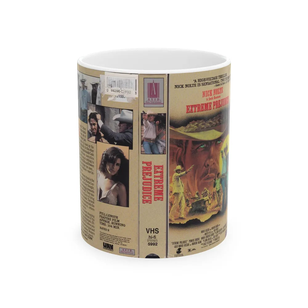 EXTREME PREJUDICE NICK NOLTE (VHS COVER) - White Coffee Mug-11oz-Go Mug Yourself