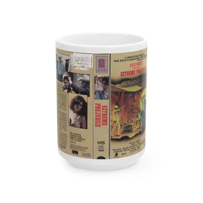 EXTREME PREJUDICE NICK NOLTE (VHS COVER) - White Coffee Mug 15oz - Go Mug Yourself
