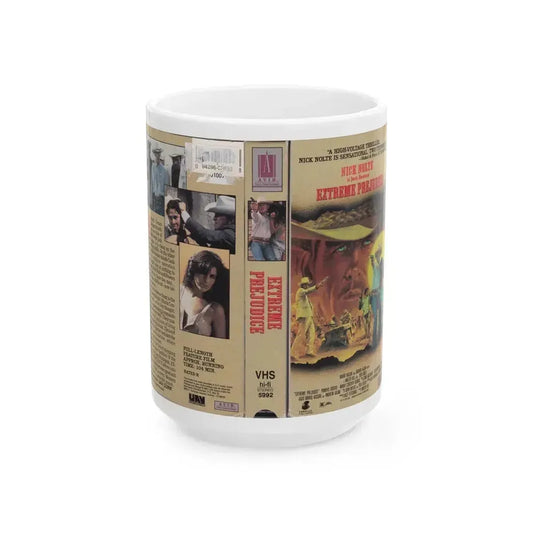 EXTREME PREJUDICE NICK NOLTE (VHS COVER) - White Coffee Mug 15oz - Go Mug Yourself