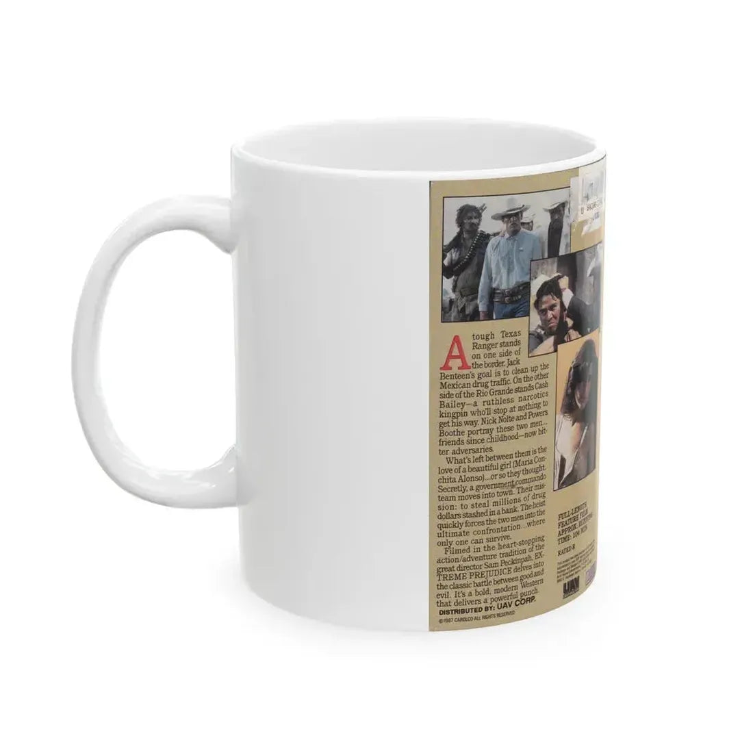 EXTREME PREJUDICE NICK NOLTE (VHS COVER) - White Coffee Mug - Go Mug Yourself