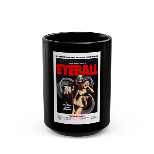 EYEBALL 1975 Movie Poster - Black Coffee Mug 15oz - Go Mug Yourself