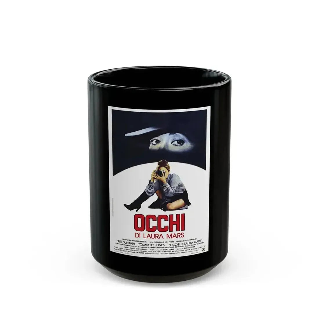 EYES OF LAURA MARS (ITALIAN) 1976 Movie Poster - Black Coffee Mug 15oz - Go Mug Yourself