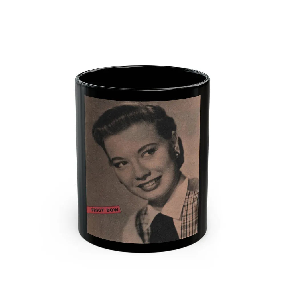 Peggy Dow #64 - Early 50's B&W Glamour Fashion Portrait Photo Magazine Clipping (Vintage Female Icon) Black Coffee Mug-11oz-Go Mug Yourself