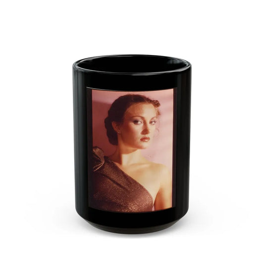 Jane Seymour #34 (Vintage Female Icon) Black Coffee Mug-15oz-Go Mug Yourself