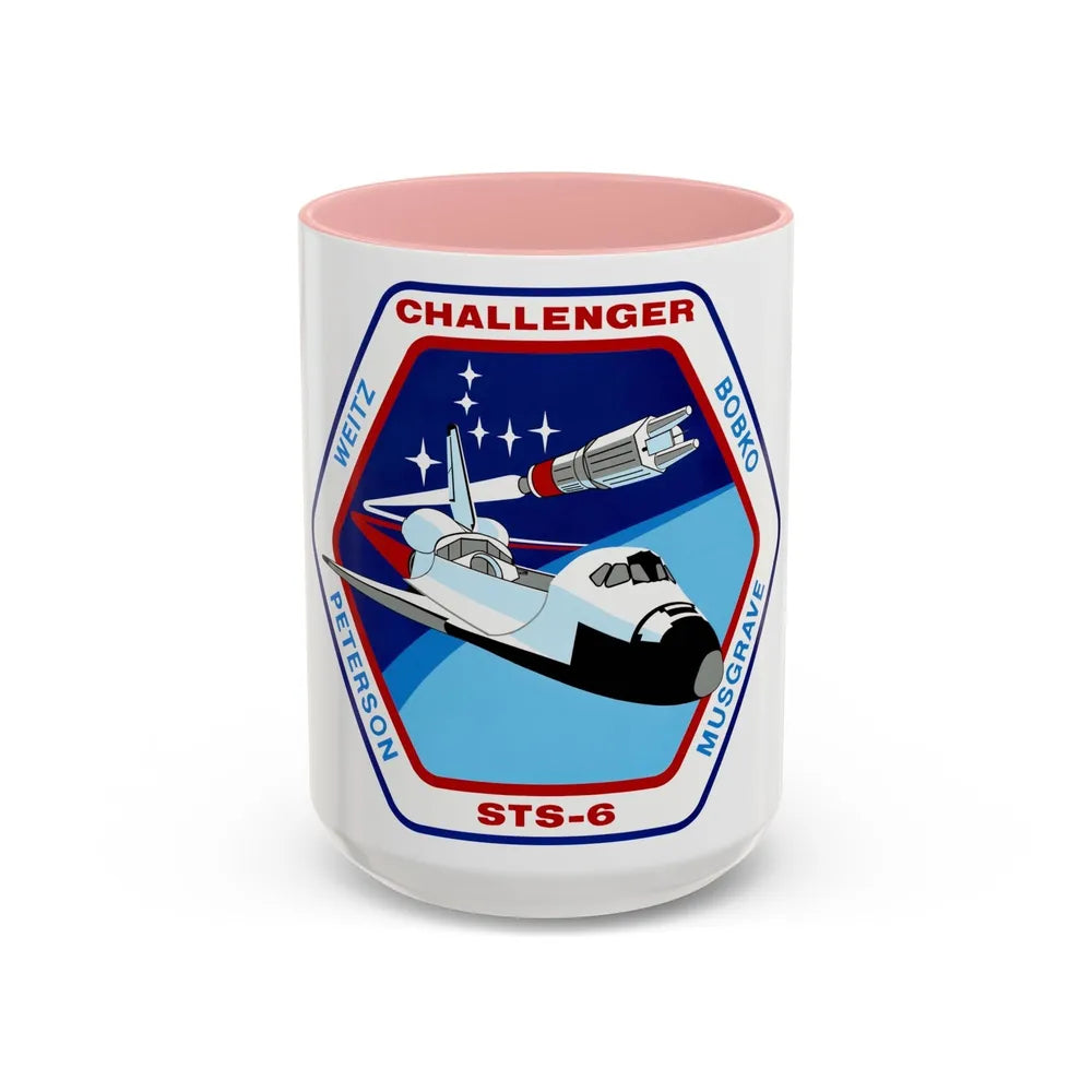 STS 6 (NASA) Accent Coffee Mug-15oz-Pink-Go Mug Yourself