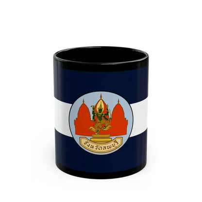 Flag of Lop Buri Province Thailand - Black Coffee Mug-11oz-Go Mug Yourself