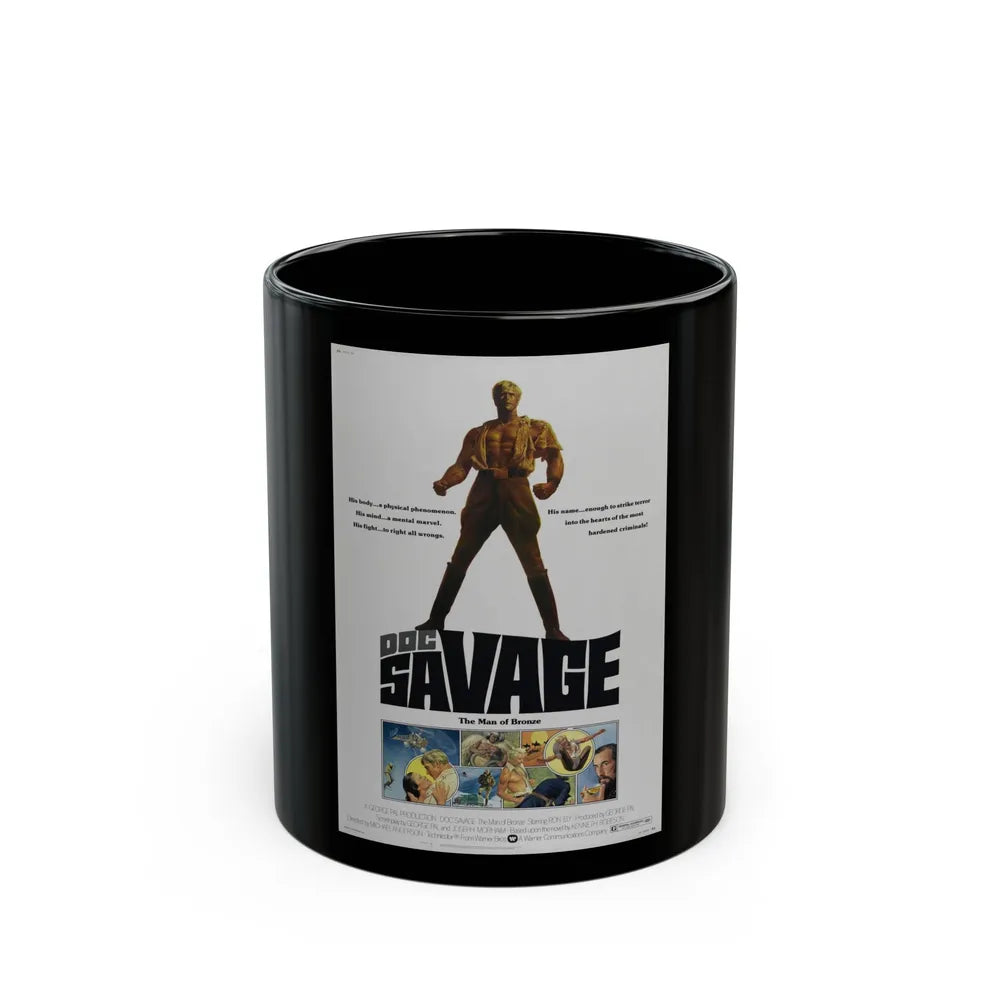 DOC SAVAGE THE MAN OF BRONZE 1975 Movie Poster - Black Coffee Mug-11oz-Go Mug Yourself