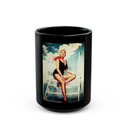 Barbara Nichols #571 (Vintage Female Icon) Black Coffee Mug-15oz-Go Mug Yourself