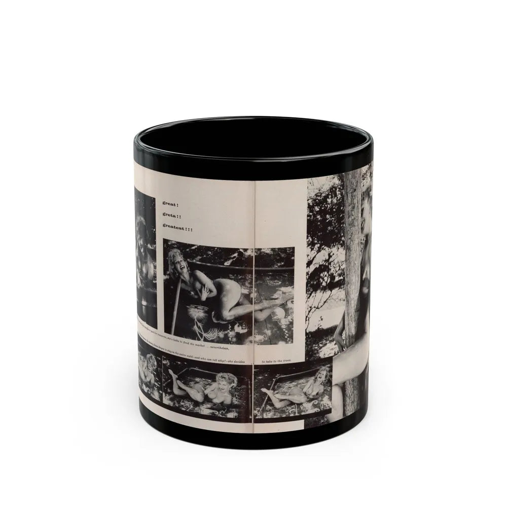 Greta Thyssen #132 - 2 Page 6 B&W Photos from Jem Mag. May '57 (Vintage Female Icon) Black Coffee Mug-11oz-Go Mug Yourself