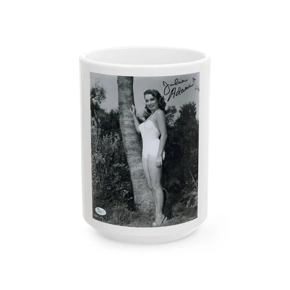 Julia Adams #97 - 8x10 B&W Full Body 1-Piece Swimsuit Promo Photo for Creature From The Black Lagoon '54 1 (Vintage Female Icon) White Coffee Mug-15oz-Go Mug Yourself