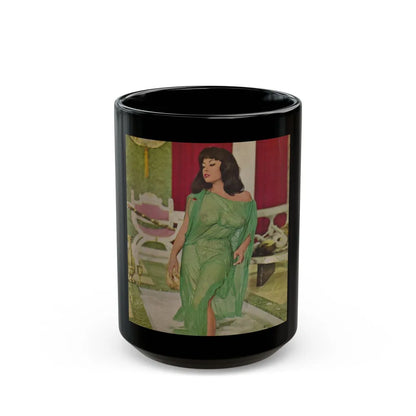 June Palmer #369 - Topless (Vintage Female Icon) Black Coffee Mug-15oz-Go Mug Yourself