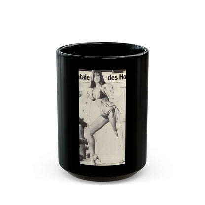 Caroline Munro #214 (Vintage Female Icon) Black Coffee Mug-15oz-Go Mug Yourself