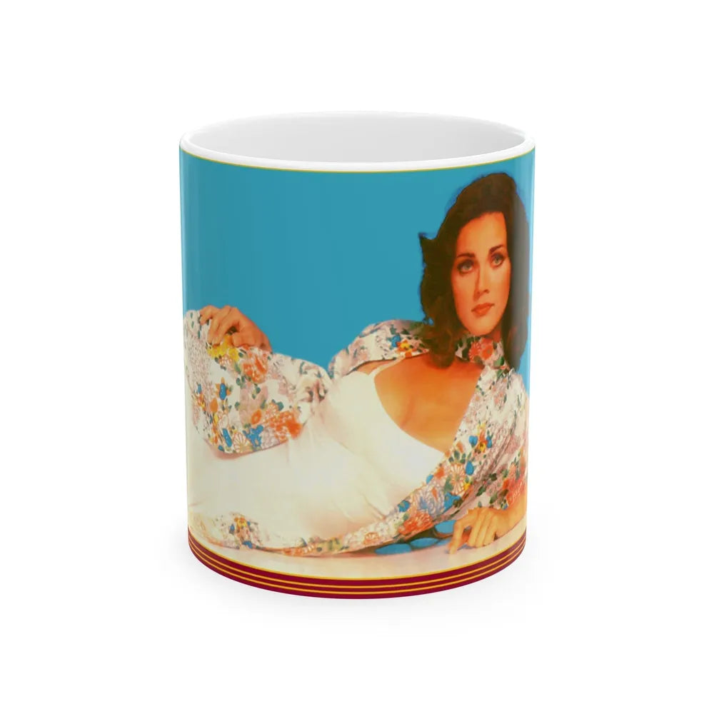 Lynda Carter #26 (Vintage Female Icon) White Coffee Mug-11oz-Go Mug Yourself