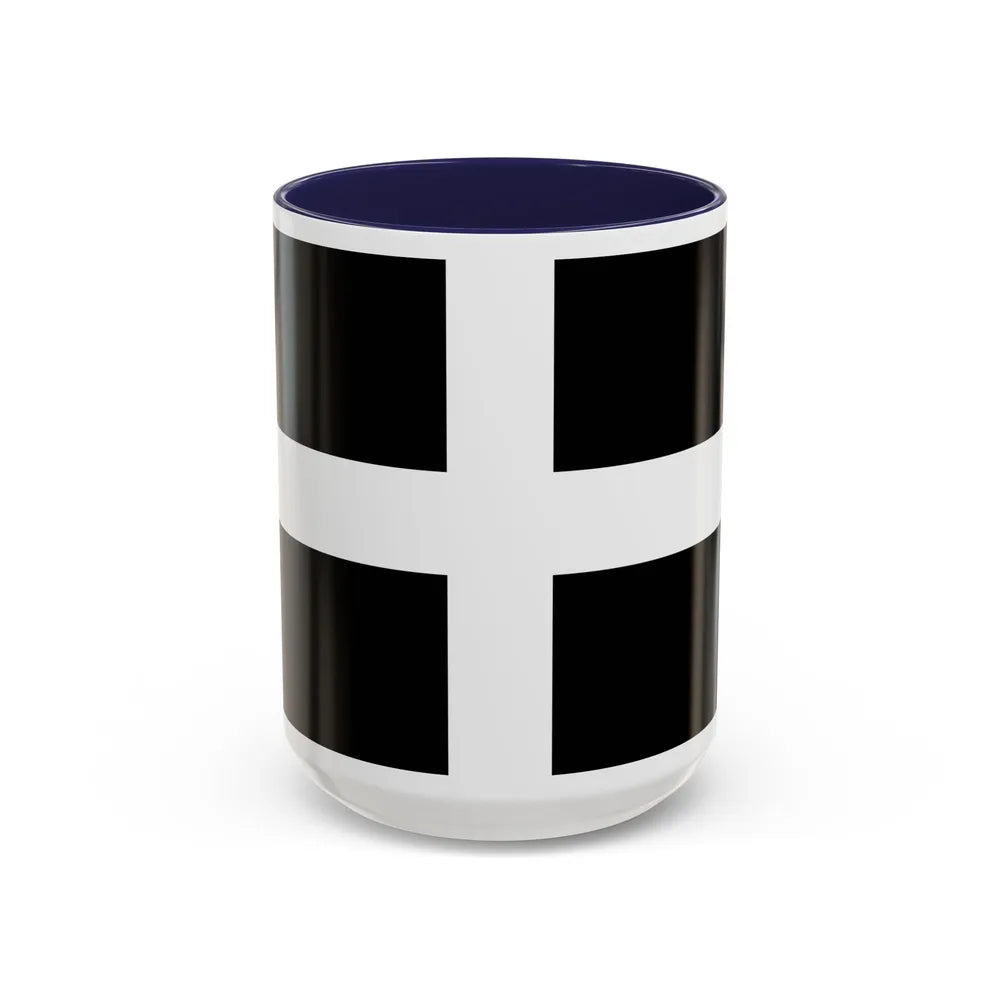 Flag of Cornwall UK - Accent Coffee Mug-15oz-Navy-Go Mug Yourself