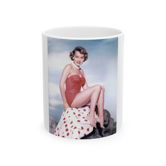 Terry Moore #256 - Color Full Body Swimsuit Barefoot Photo4 (Vintage Female Icon) White Coffee Mug-11oz-Go Mug Yourself