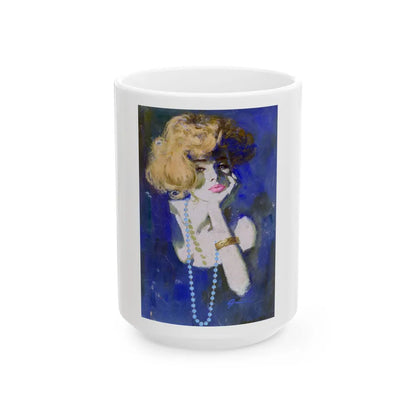 Blue Beads - White Coffee Mug-15oz-Go Mug Yourself