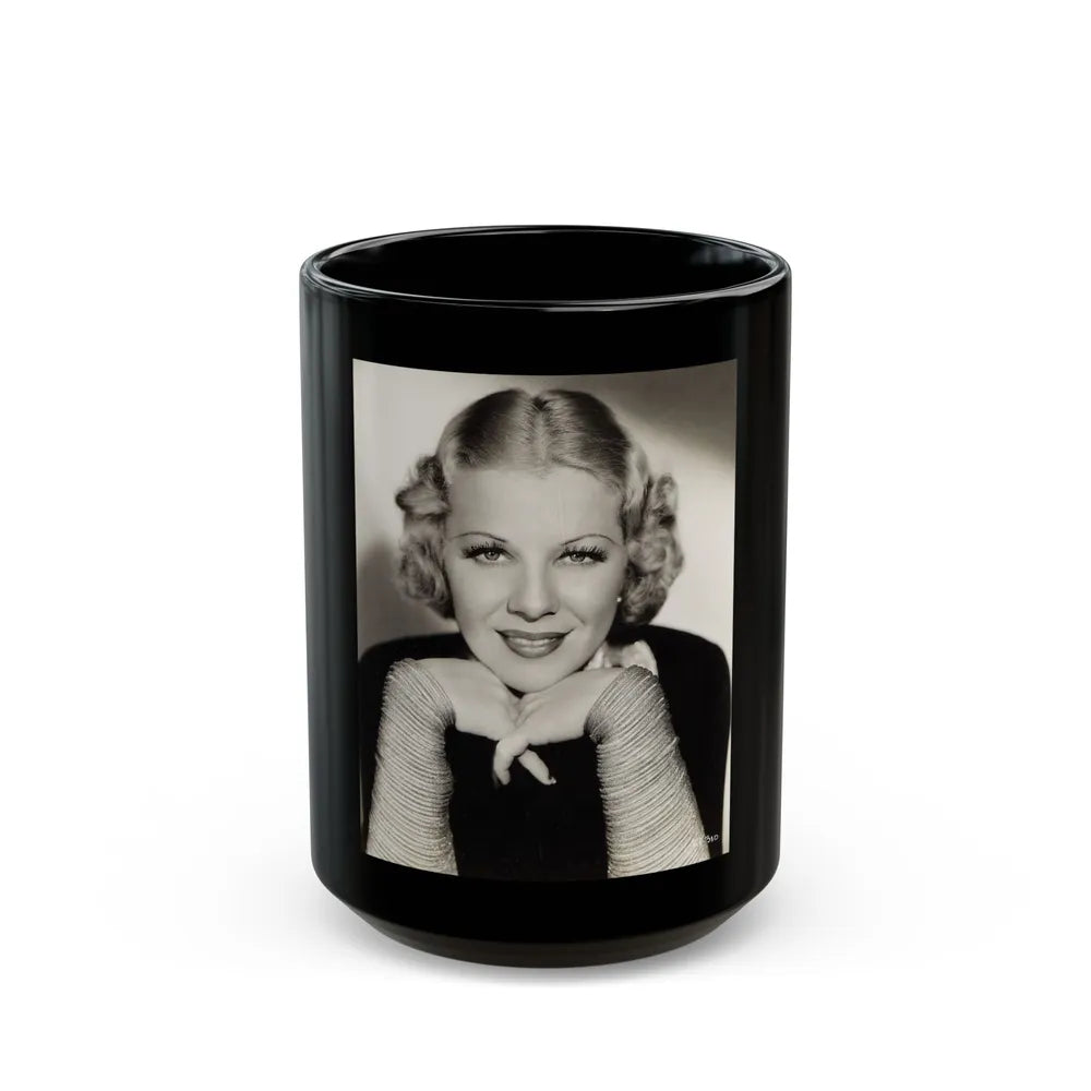 Glenda Farrell #32 (Vintage Female Icon) Black Coffee Mug-15oz-Go Mug Yourself