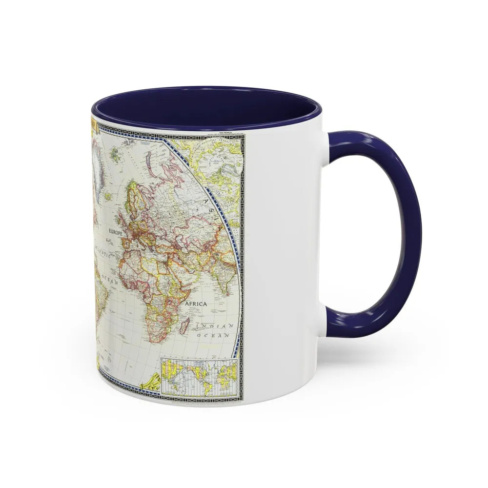 World Map (1951) (Map) Accent Coffee Mug-Go Mug Yourself