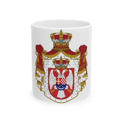 Coat of arms of the Kingdom of Yugoslavia - White Coffee Mug-11oz-Go Mug Yourself