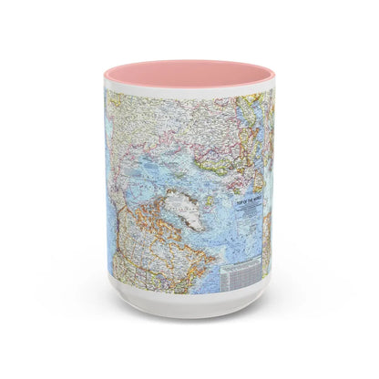 Top Of The World (1965) (Map) Accent Coffee Mug-15oz-Pink-Go Mug Yourself