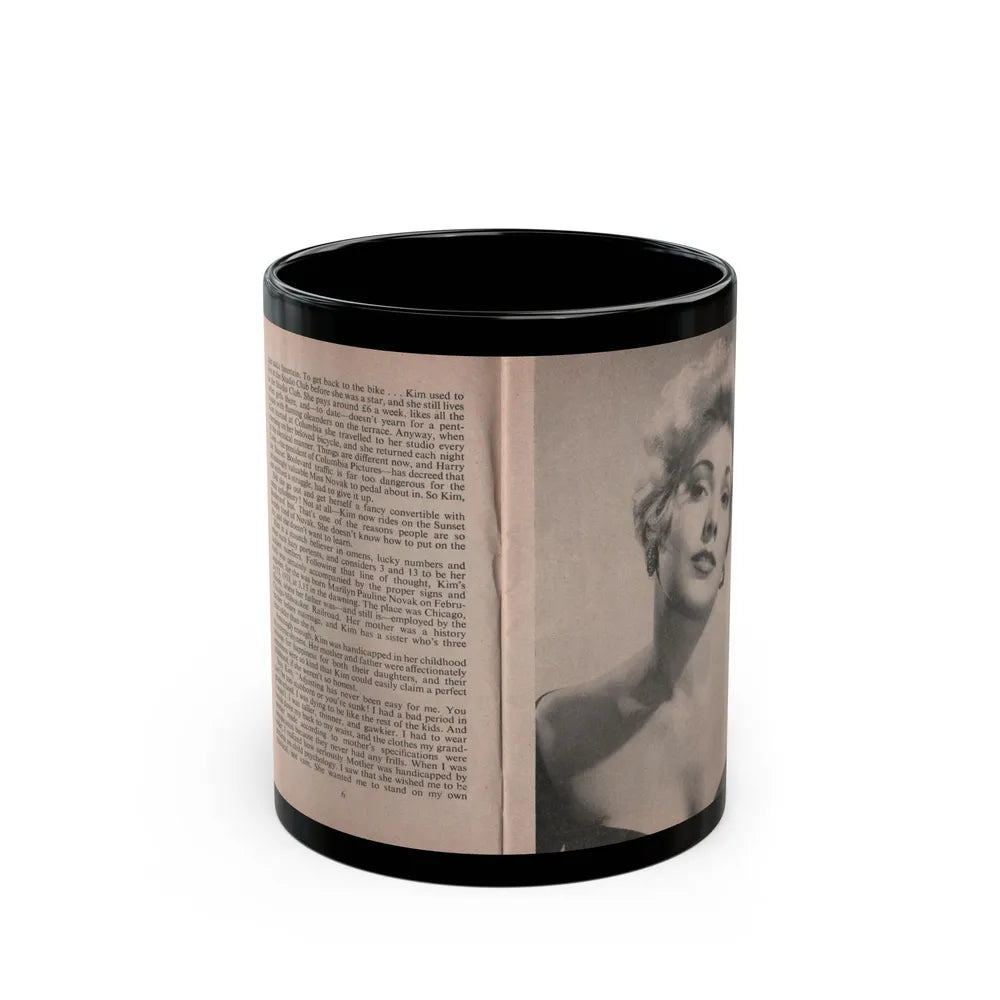 Kim Novak #142 - Scanned Mag. 66 Photos (Vintage Female Icon) Black Coffee Mug-11oz-Go Mug Yourself