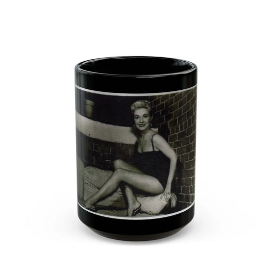 Lori Nelson #54 - Printed & Scanned (Vintage Female Icon) Black Coffee Mug-15oz-Go Mug Yourself