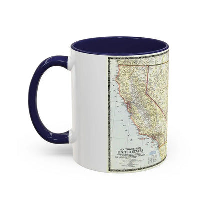 USA - Southwestern (1948) (Map) Accent Coffee Mug-Go Mug Yourself