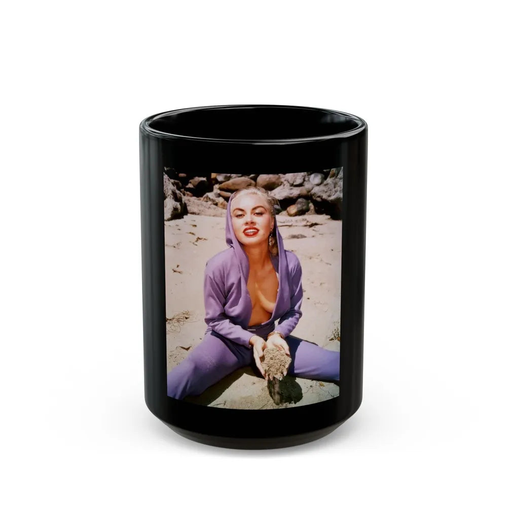 Jeanne Carmen #17 (Vintage Female Icon) Black Coffee Mug-15oz-Go Mug Yourself