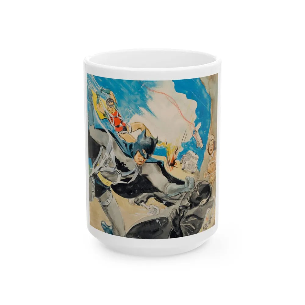 Batman and Robin, movie poster illustrations (2) - White Coffee Mug-15oz-Go Mug Yourself