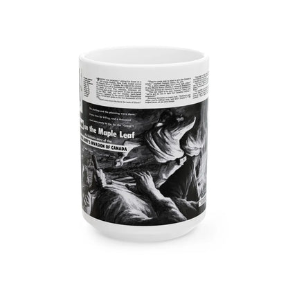 Blood on the Maple Leaf, Man's Adventure, December 1958 - White Coffee Mug-15oz-Go Mug Yourself