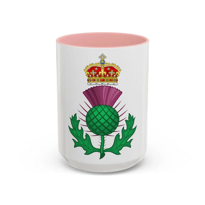 Thistle Royal Badge of Scotland - Accent Coffee Mug-15oz-Pink-Go Mug Yourself