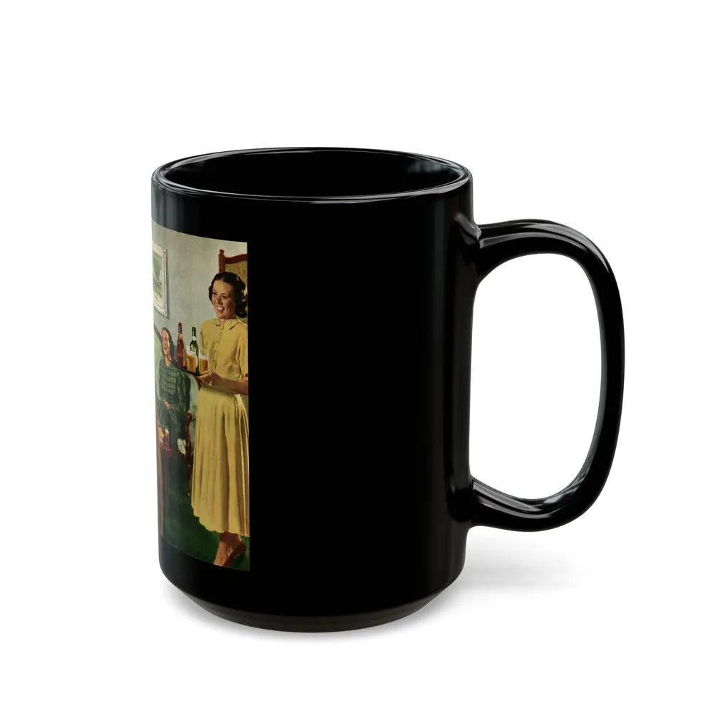 Cathered Around The Piano, 1949 - Black Coffee Mug-Go Mug Yourself