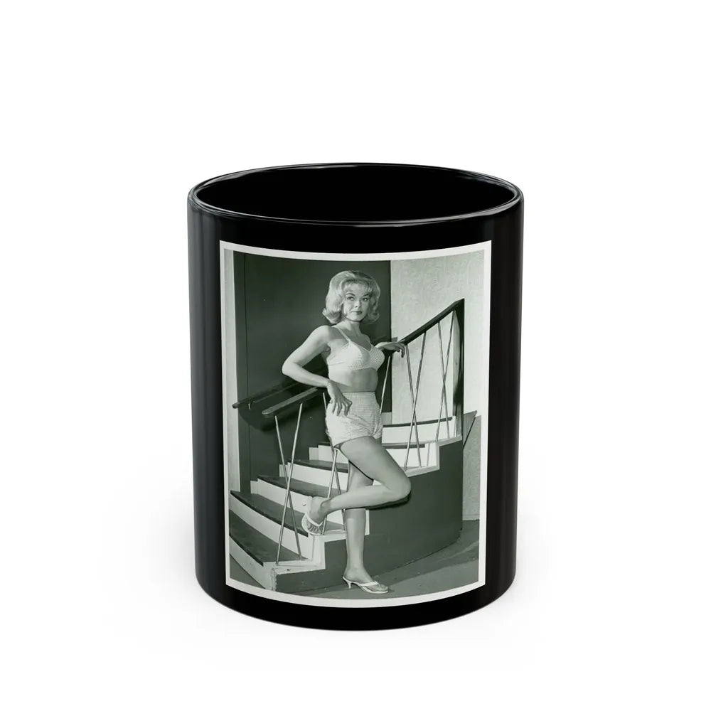 Leslie Parrish #81 (Vintage Female Icon) Black Coffee Mug-11oz-Go Mug Yourself