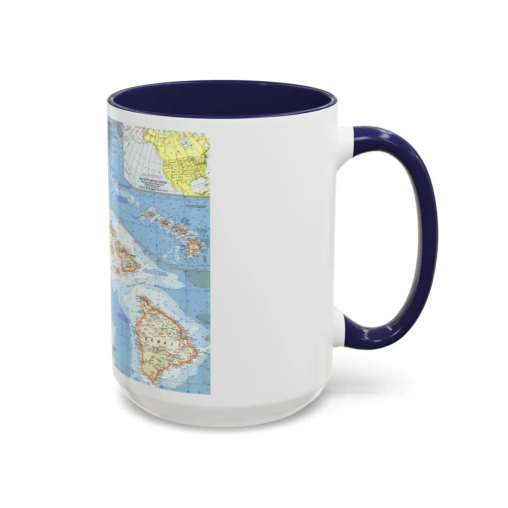 USA - Hawaii (1960) (Map) Accent Coffee Mug-Go Mug Yourself