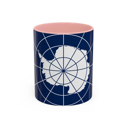 Flag of Antarctic Treaty - Accent Coffee Mug-11oz-Pink-Go Mug Yourself