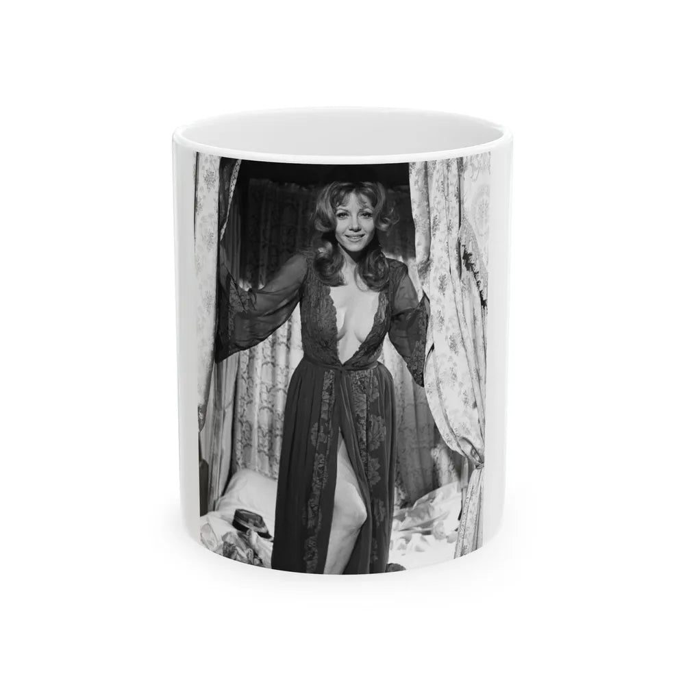 Ingrid Pitt #128 (Vintage Female Icon) White Coffee Mug-11oz-Go Mug Yourself