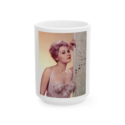 Kim Novak #362 (Vintage Female Icon) White Coffee Mug-15oz-Go Mug Yourself