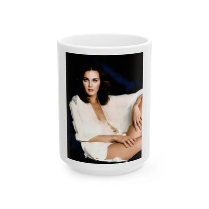 Lynda Carter #280 (Vintage Female Icon) White Coffee Mug-15oz-Go Mug Yourself