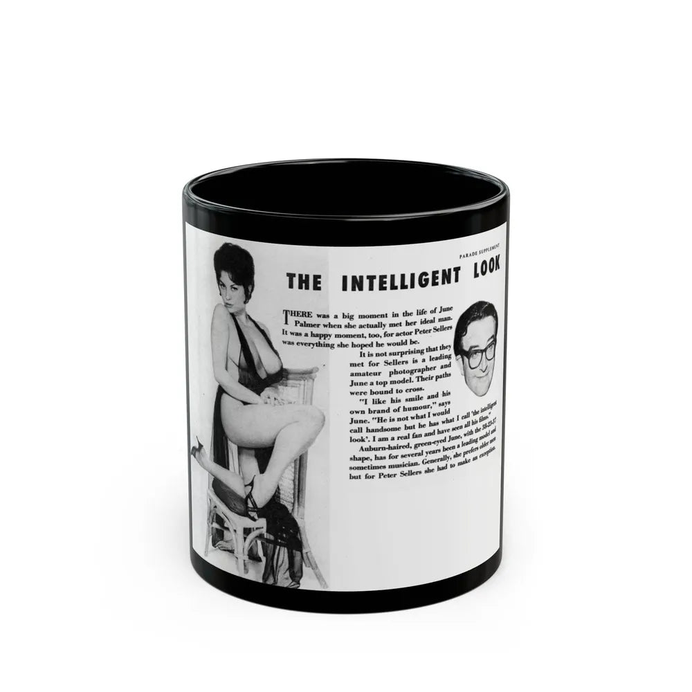 June Palmer #205 (Vintage Female Icon) Black Coffee Mug-11oz-Go Mug Yourself