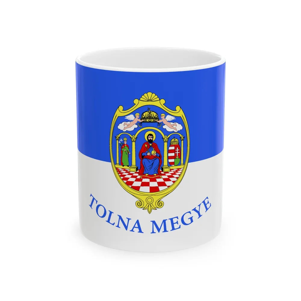 Flag of Tolna County Hungary - White Coffee Mug-11oz-Go Mug Yourself