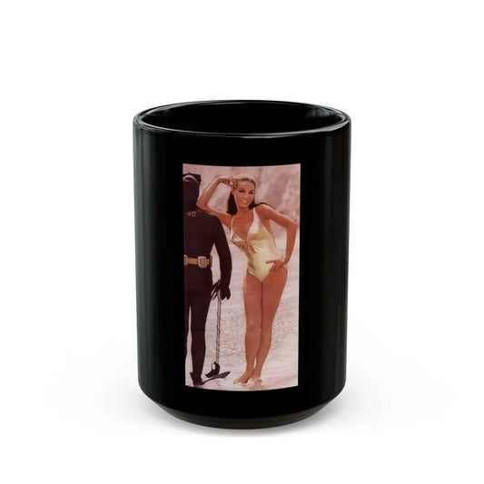 Julie Newmar #61 (Vintage Female Icon) Black Coffee Mug-15oz-Go Mug Yourself